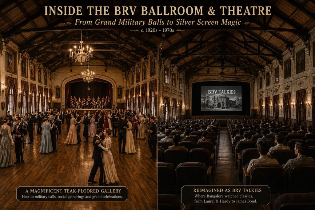 Artist reconstruction of BRV ballroom Bangalore Rifle Volunteers