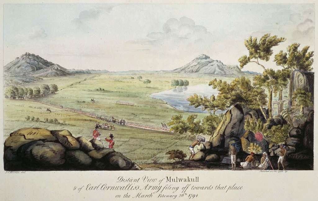A Painting of Lord Cornwallis marching towards Srirangapatna in Thired Anglo Mysore War